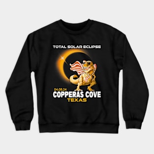 Copperas Cove Texas Dinosaur Total Solar Eclipse 2024 Crewneck Sweatshirt